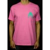 Pánské tričko FINAL "50/50" verze designu tyrkysová, triko růžové