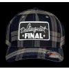 Kšiltovka FINAL s nášivkou "DELINQUENT" FLEXFIT flanel, plná