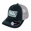 Kšiltovka FINAL s nášivkou "TRUST" snapback trucker, černo šedá