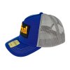 Kšiltovka FINAL s nášivkou "PARTY" snapback trucker - recykled polyester, modro šedá