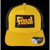 Kšiltovka FINAL s nášivkou "PARTY" snapback trucker, hořčicovo černá