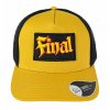 Kšiltovka FINAL s nášivkou "PARTY" snapback trucker, hořčicovo černá