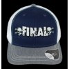 Kšiltovka FINAL "BIG LOGO" snapback trucker, vyšívaná, šedý melír-modrá-bílá šedo bílá