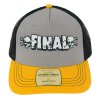 Kšiltovka FINAL "BIG LOGO" snapback trucker- recykled polyester, žluto šedo černá