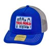 Kšiltovka FINAL s nášivkou "SICHER" snapback trucker - recykled polyester, modro šedá