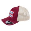 Kšiltovka FINAL s nášivkou "SICHER" snapback trucker, vínovo béžová