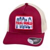 Kšiltovka FINAL s nášivkou "SICHER" snapback trucker, vínovo béžová