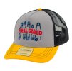 Kšiltovka FINAL "SICHER" snapback trucker- recykled polyester, žluto šedo černá
