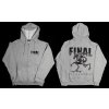 Pánská mikina, kapuca zip FINAL "ALIEN" šedý melír, sítotisk