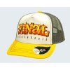 Kšiltovka FINAL "FLAME" snapback trucker, žluto bílo šedá