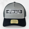 Kšiltovka FINAL s nášivkou "BIG LOGO" snapback trucker- recykled polyester, černošedá