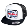 Kšiltovka FINAL s nášivkou "SICHER" snapback trucker, černobílá