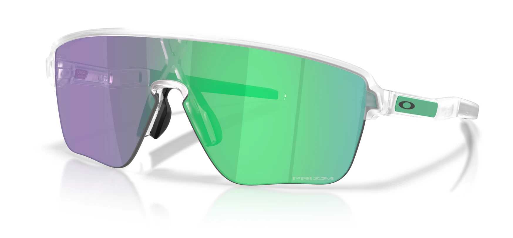 Oakley Corridor SQ Matte Clear / PRIZM Jade, pohled šikmo zepředu