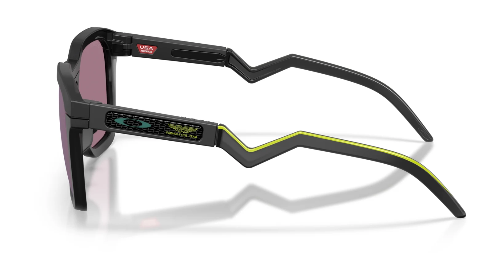 Oakley HSTN SQ Aston Martin Aramco F1 Team Matte Black Ink / PRIZM Jade, boční pohled