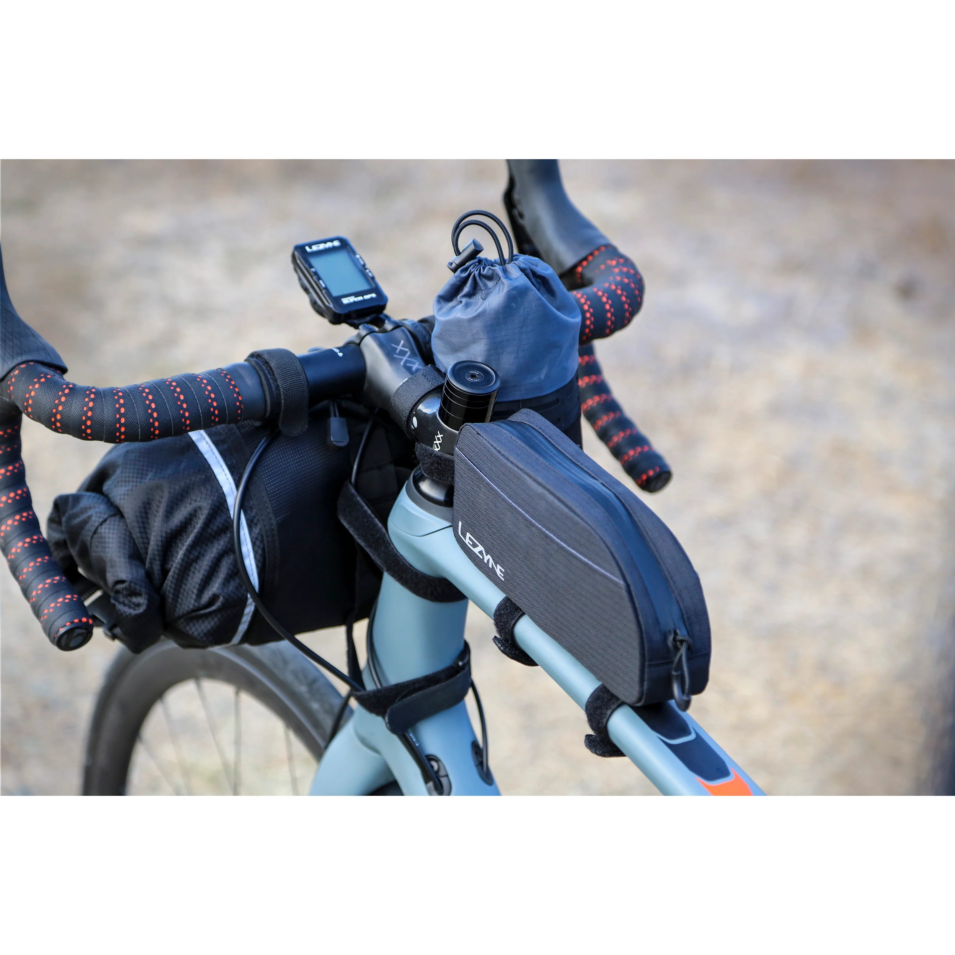Brašna Lezyne Energy Caddy XL na horní rámové trubce gravelového kola