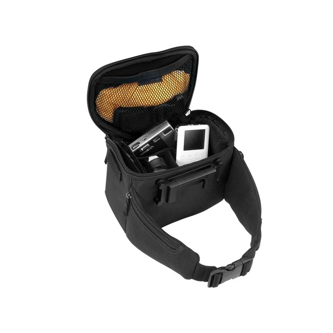 Brašna Topeak Compact Handlebar Bag nošená jako ledvinka s bederním pásem