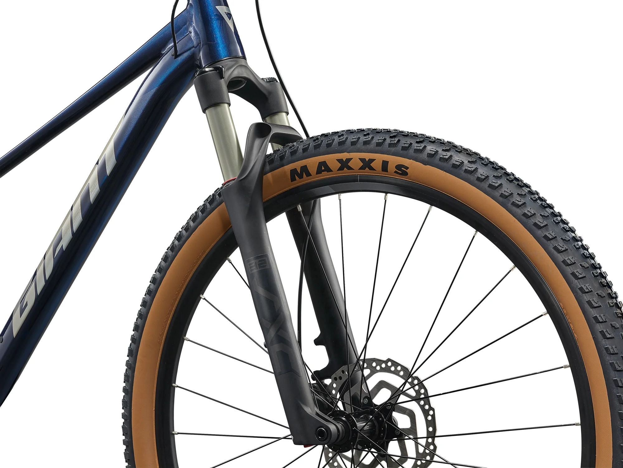 Vzduchová vidlice Giant SXC32-2 RCL a přední kolo s kotoučovou brzdou na kole Giant Talon 29 0