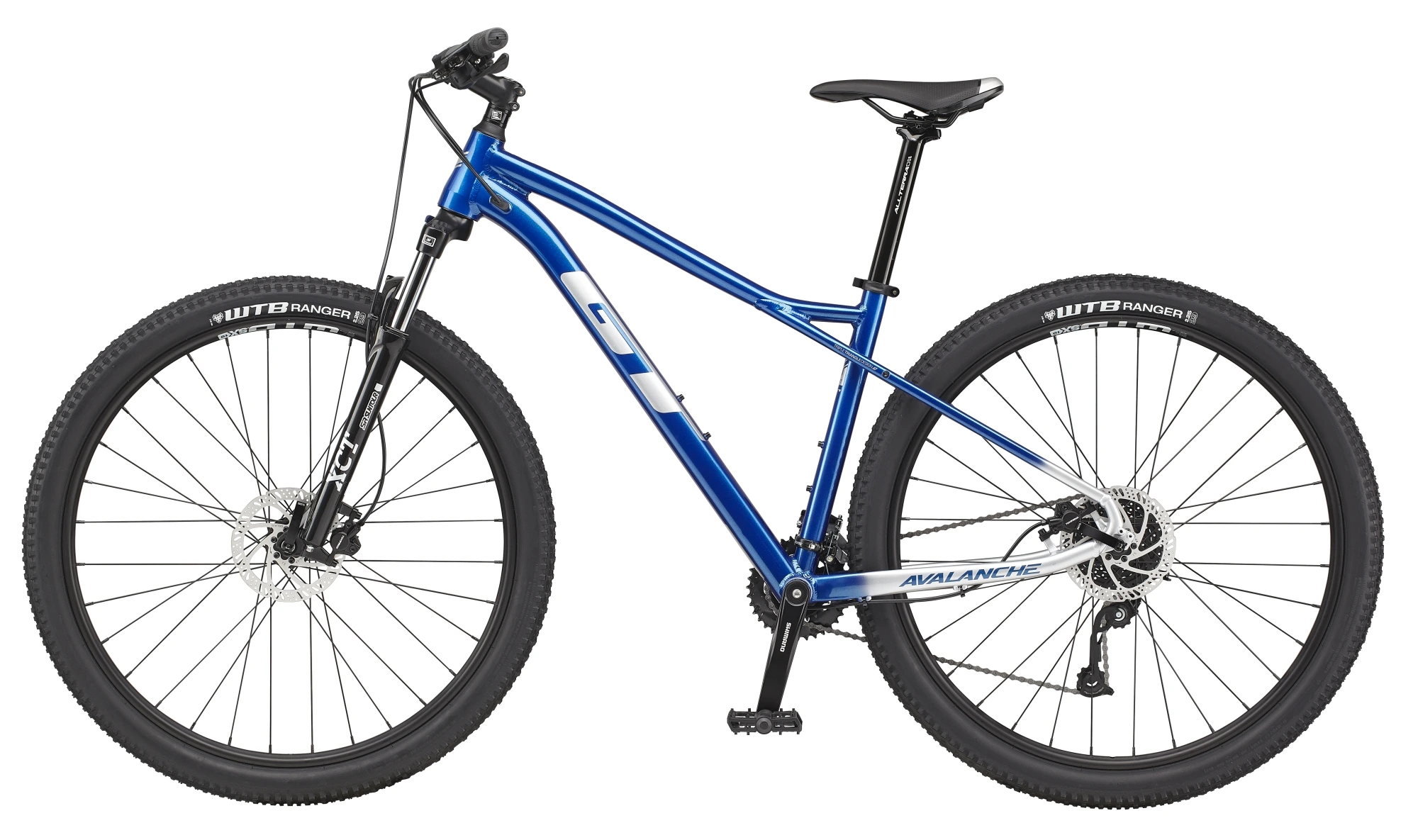 GT Avalanche 27,5" Sport v modré barvě se stříbrným přechodem – pohled z levé strany