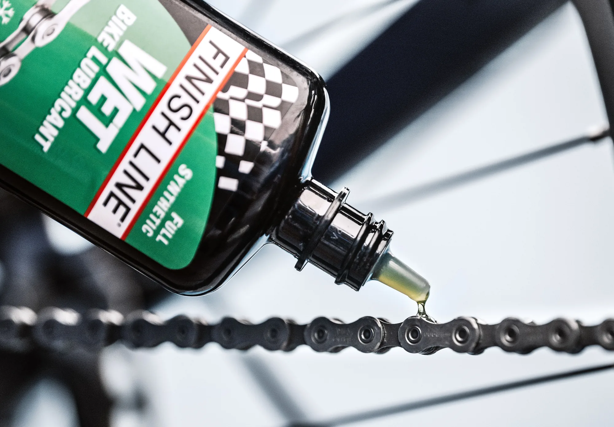 Lahvička Finish Line WET Lube kape olej na řetěz kola