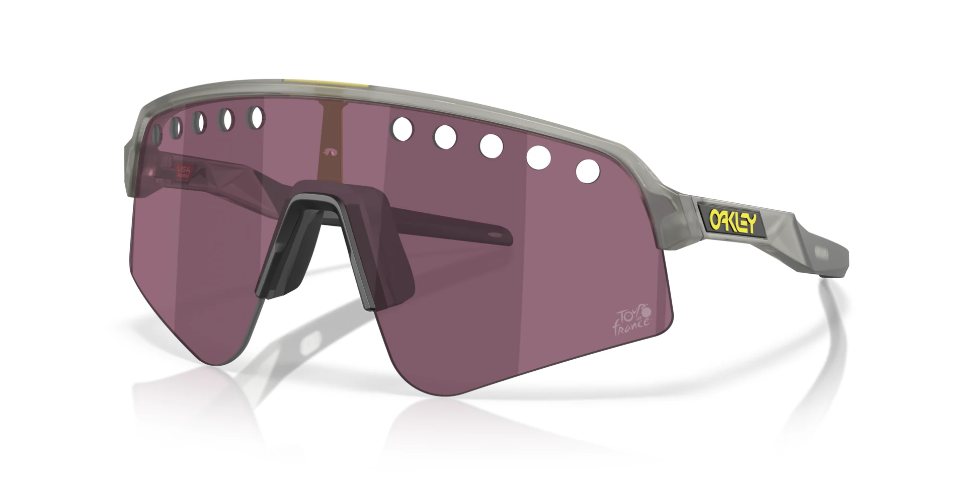 Oakley Sutro Lite Sweep Tour de France Matte Grey Ink / PRIZM Road Black, pohled šikmo zepředu