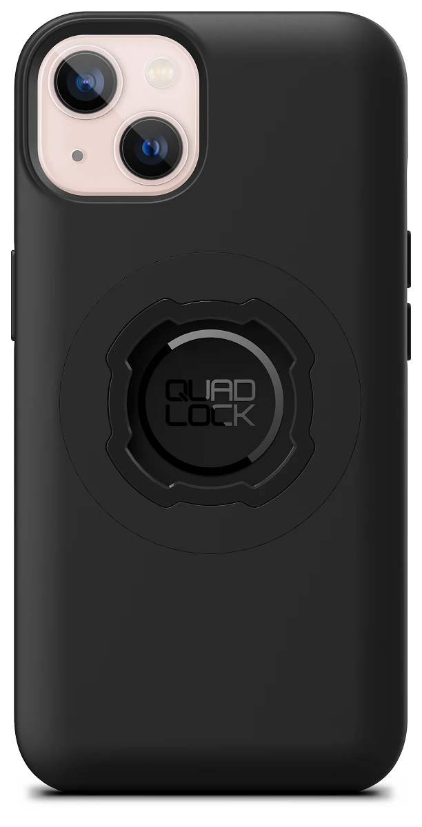 Zadní strana pouzdra Quad Lock MAG pro iPhone 13 s paticí Quad Lock a černým kroužkem MAG Ring