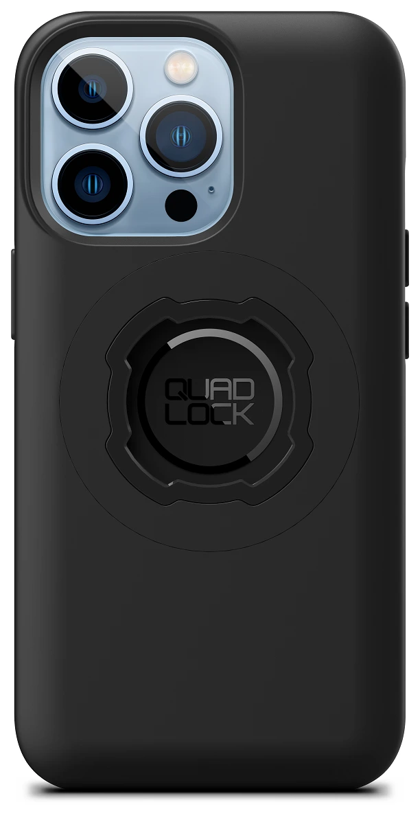 Zadní strana pouzdra Quad Lock MAG pro iPhone 13 Pro s paticí Quad Lock a černým kroužkem MAG Ring