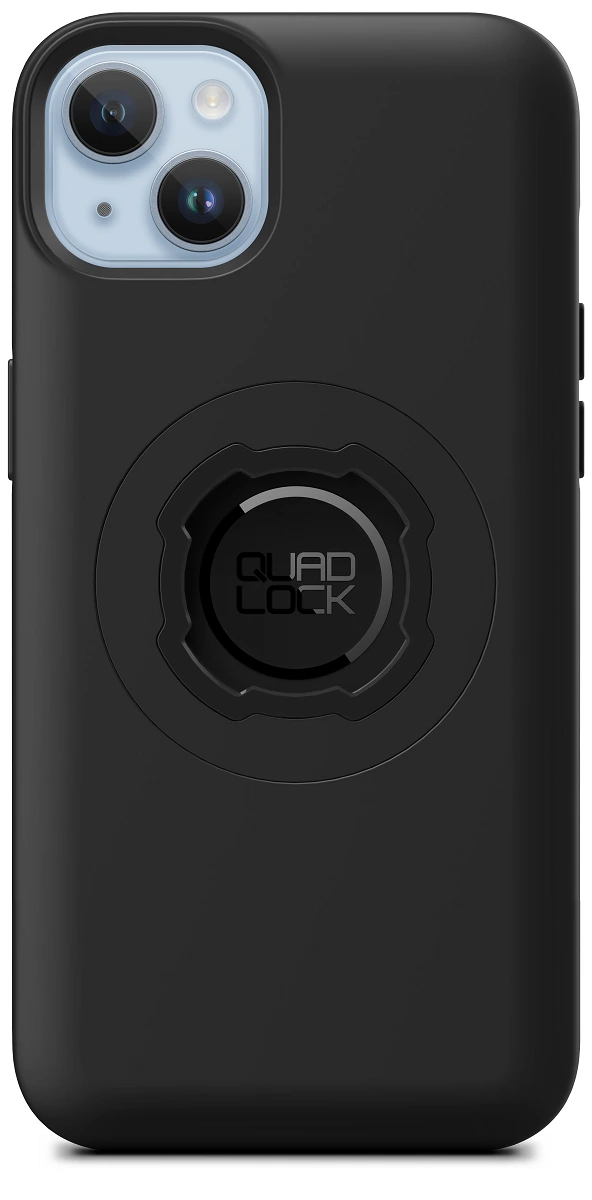 Zadní strana pouzdra Quad Lock MAG pro iPhone 14 Plus s paticí Quad Lock a černým kroužkem MAG Ring