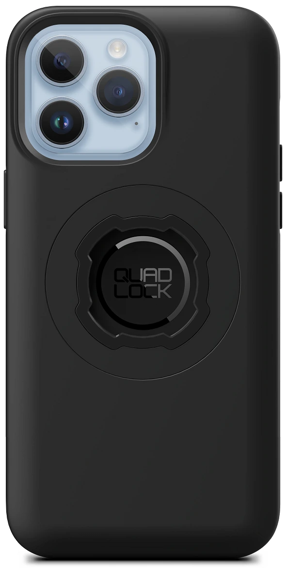 Zadní strana pouzdra Quad Lock MAG pro iPhone 14 Pro Max s paticí Quad Lock a černým kroužkem MAG Ring