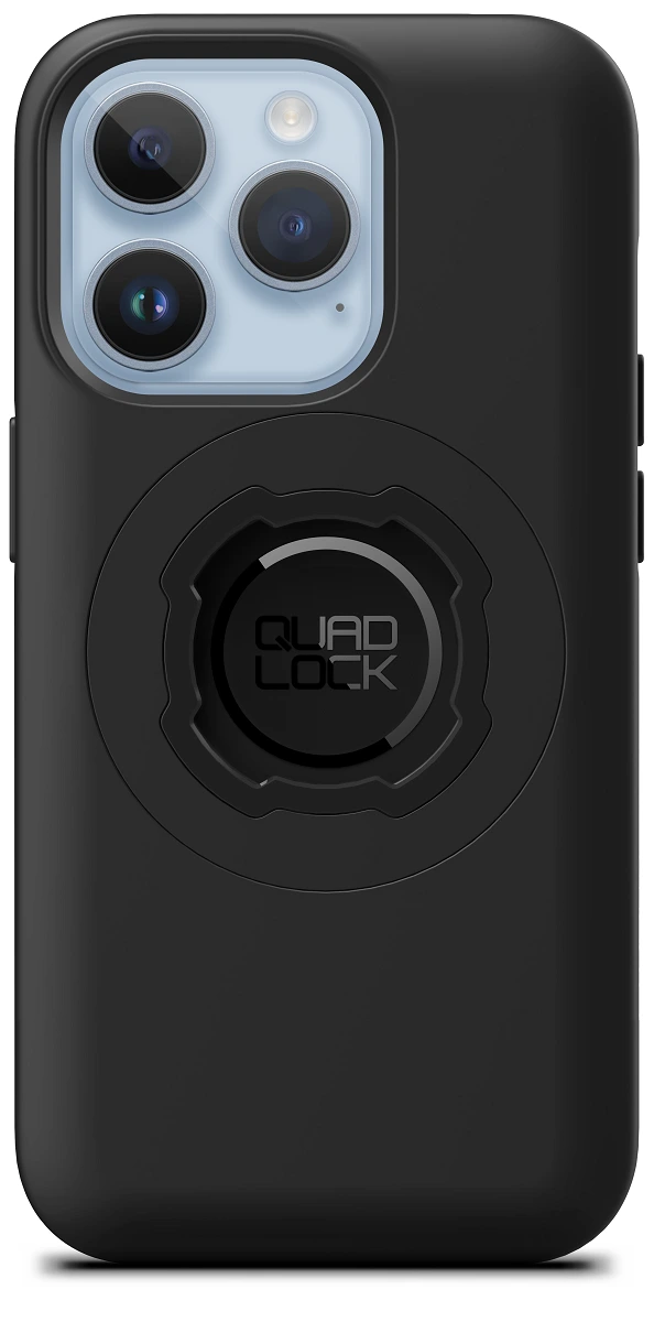 Zadní strana pouzdra Quad Lock MAG pro iPhone 14 Pro s paticí Quad Lock a černým kroužkem MAG Ring