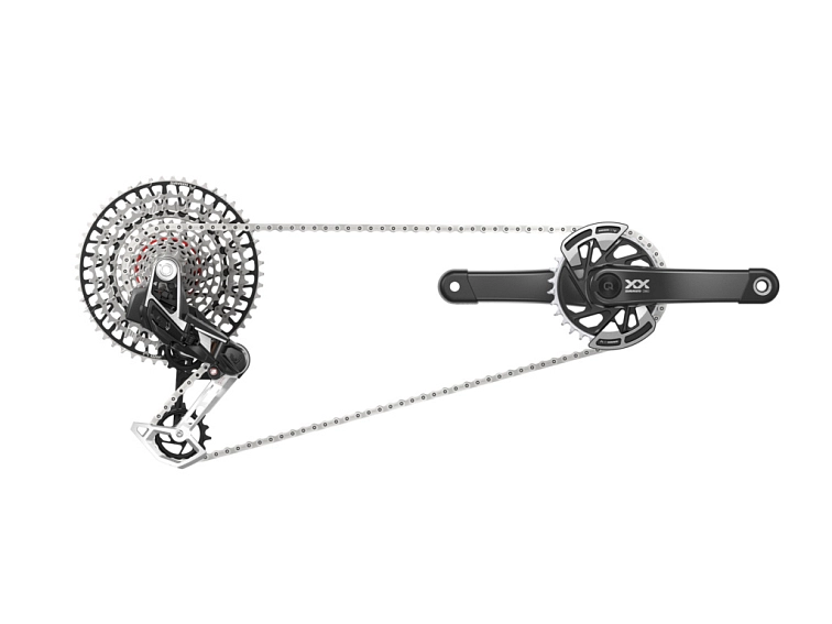 Sada SRAM XX Eagle Transmission AXS s měřičem výkonu: kliky, řetěz, kazeta a přehazovačka