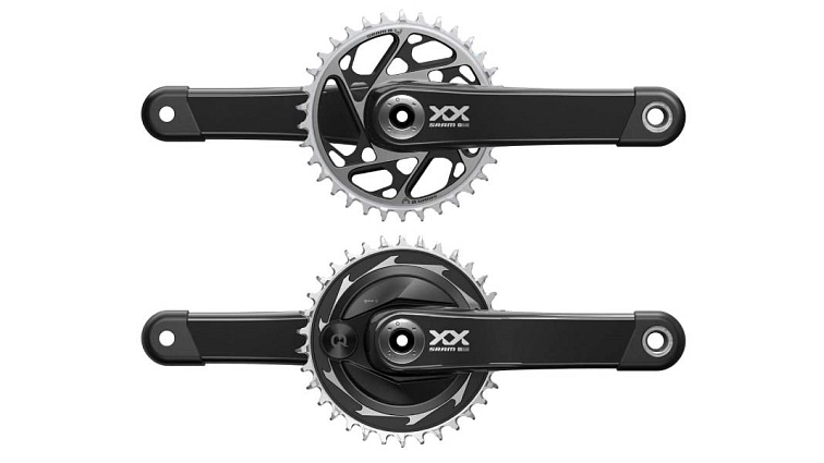 Kliky SRAM XX SL Eagle s převodníkem pro přímou montáž a s měřičem výkonu v pavouku
