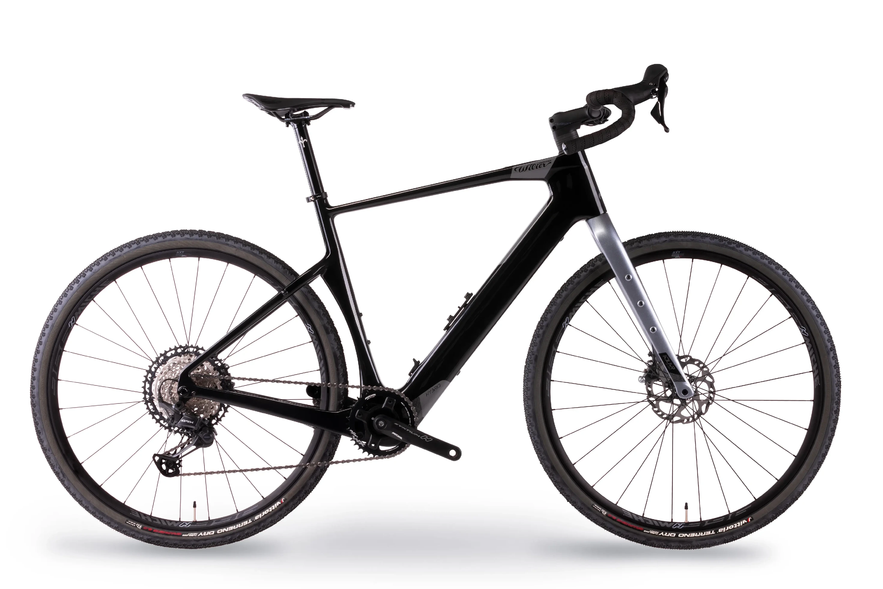 Wilier Adlar HY GRX 1x12 + 966H v barvě Black/Grey z boku