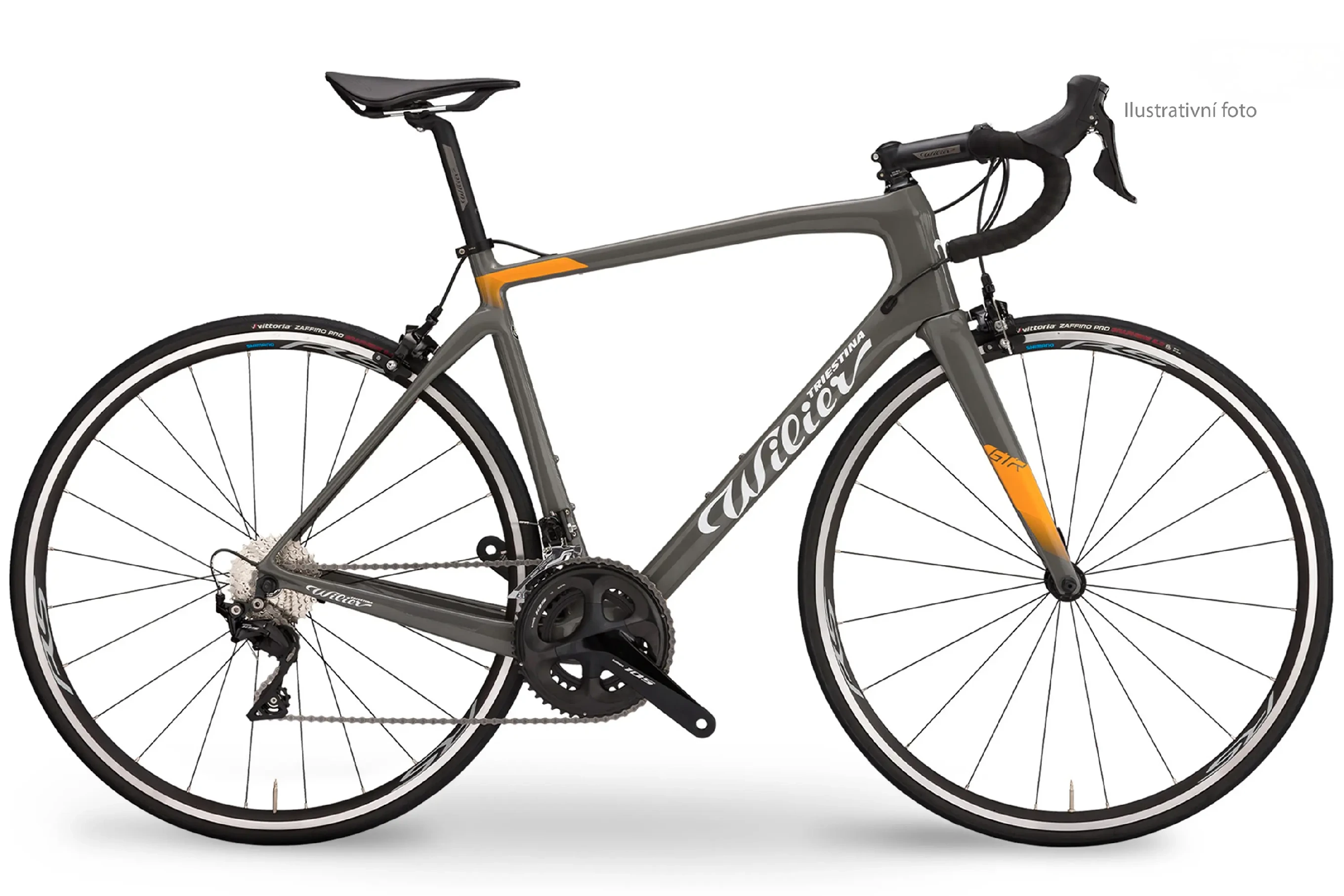 Wilier GTR Team Rim v barvě Grey/Orange z boku