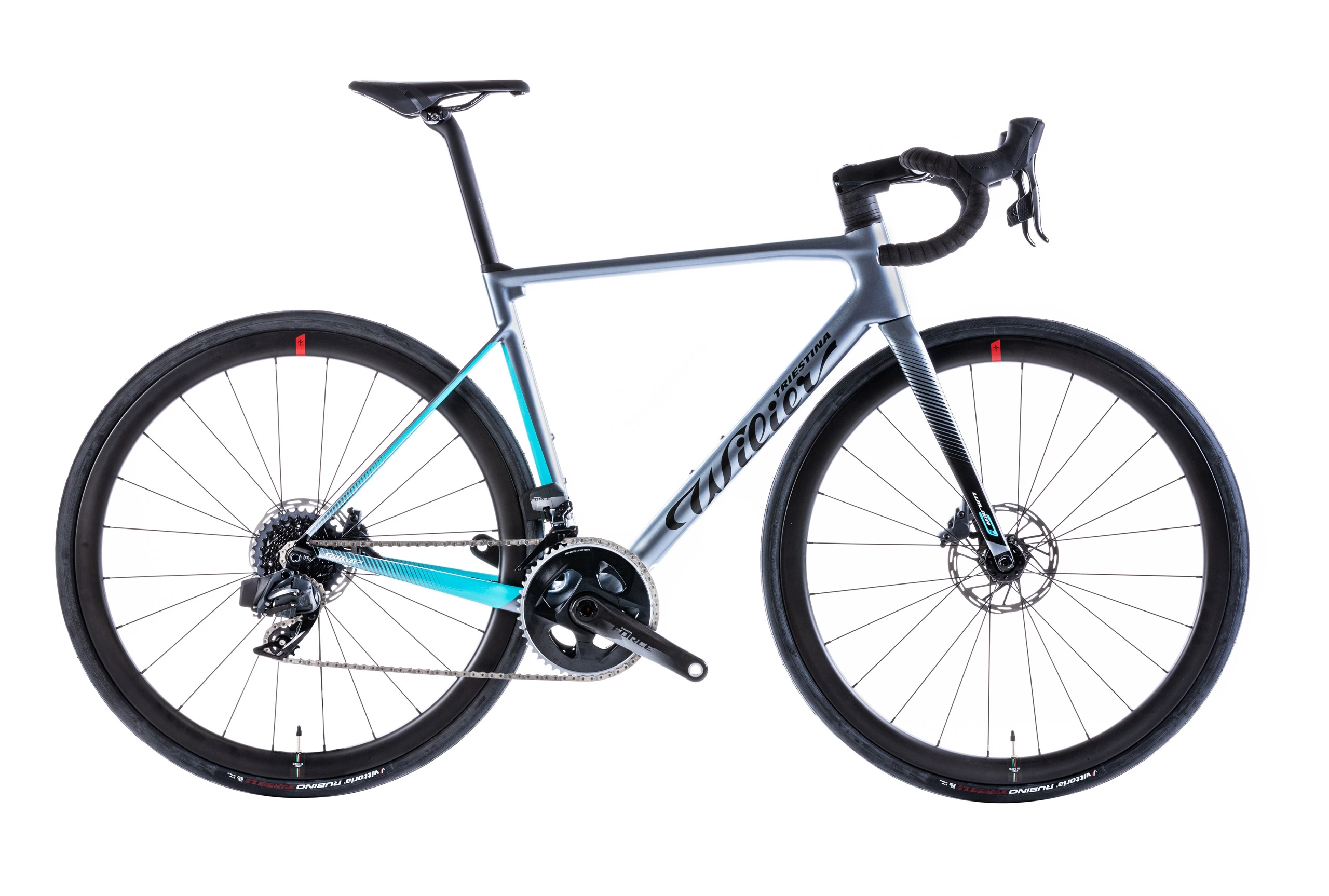 Wilier Zero SL Force AXS + NDR38 v barvě Grey / Blue z boku