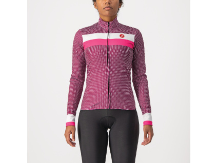 Dámský dres Castelli Volare LS Jersey, Cyclamen/white-pink Fluo