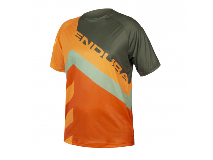 Dres Endura SingleTrack Print Tee LTD, Olivově zelená