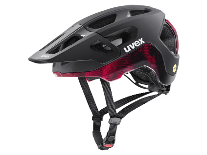 Helma Uvex React MIPS, Black / Ruby Red Matt