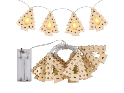 Vánoční osvětlení LED girlanda dřevěné vánoční stromky CD009