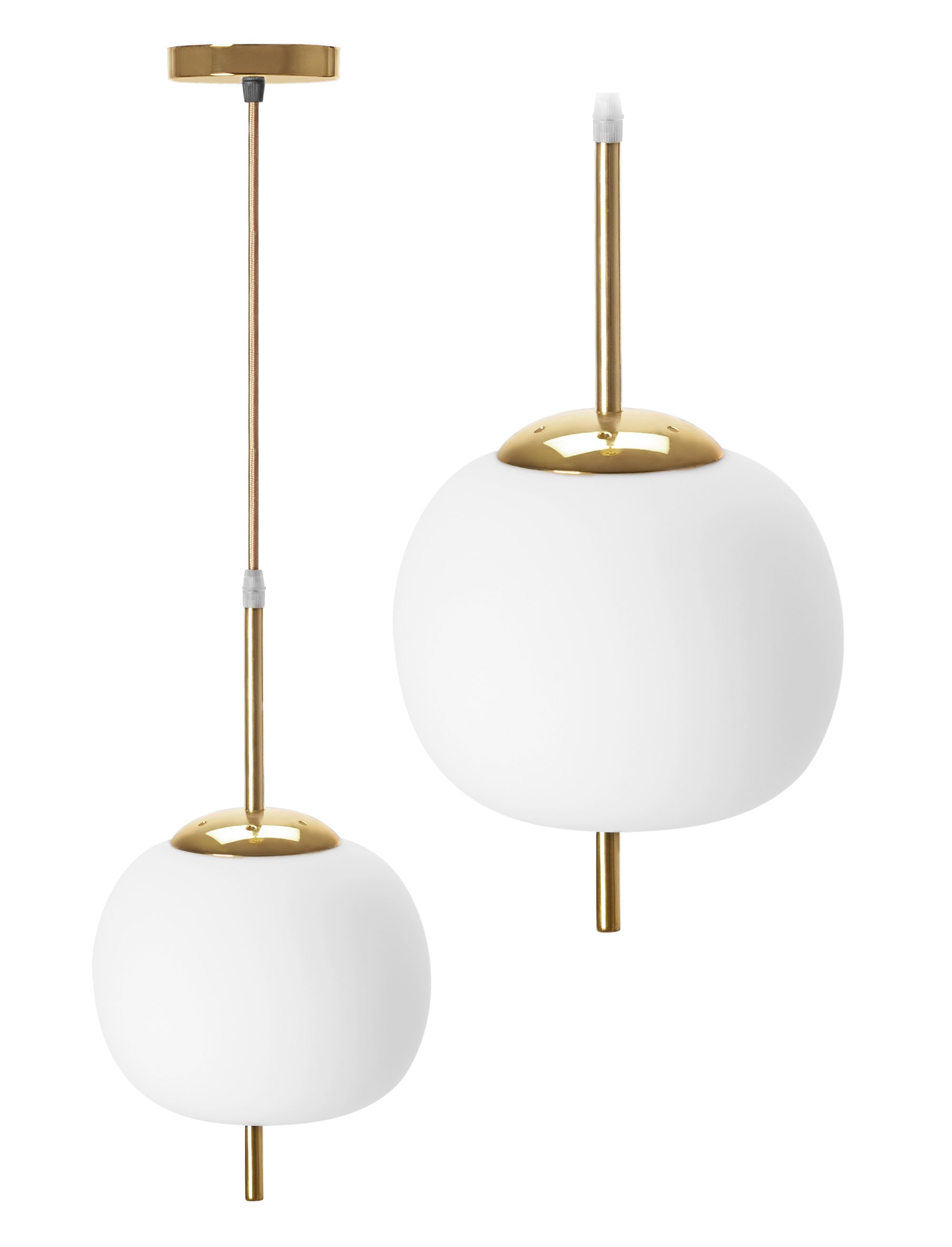Závěsná stropní lampa Skleněná koule bílé zlato APP669-1CP