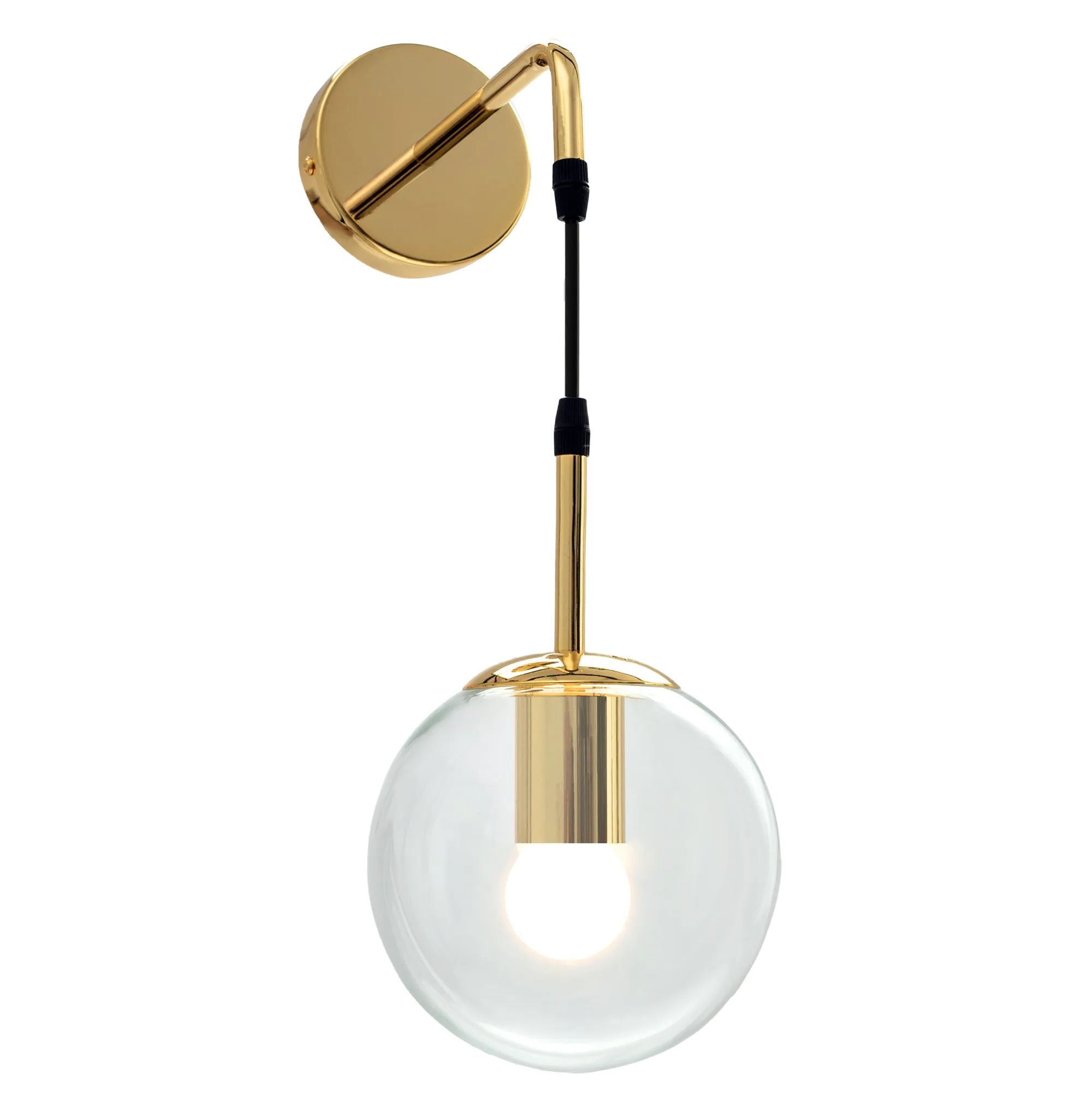 Levně Nástěnná lampa Skleněná nástěnná zlatá APP685-1W