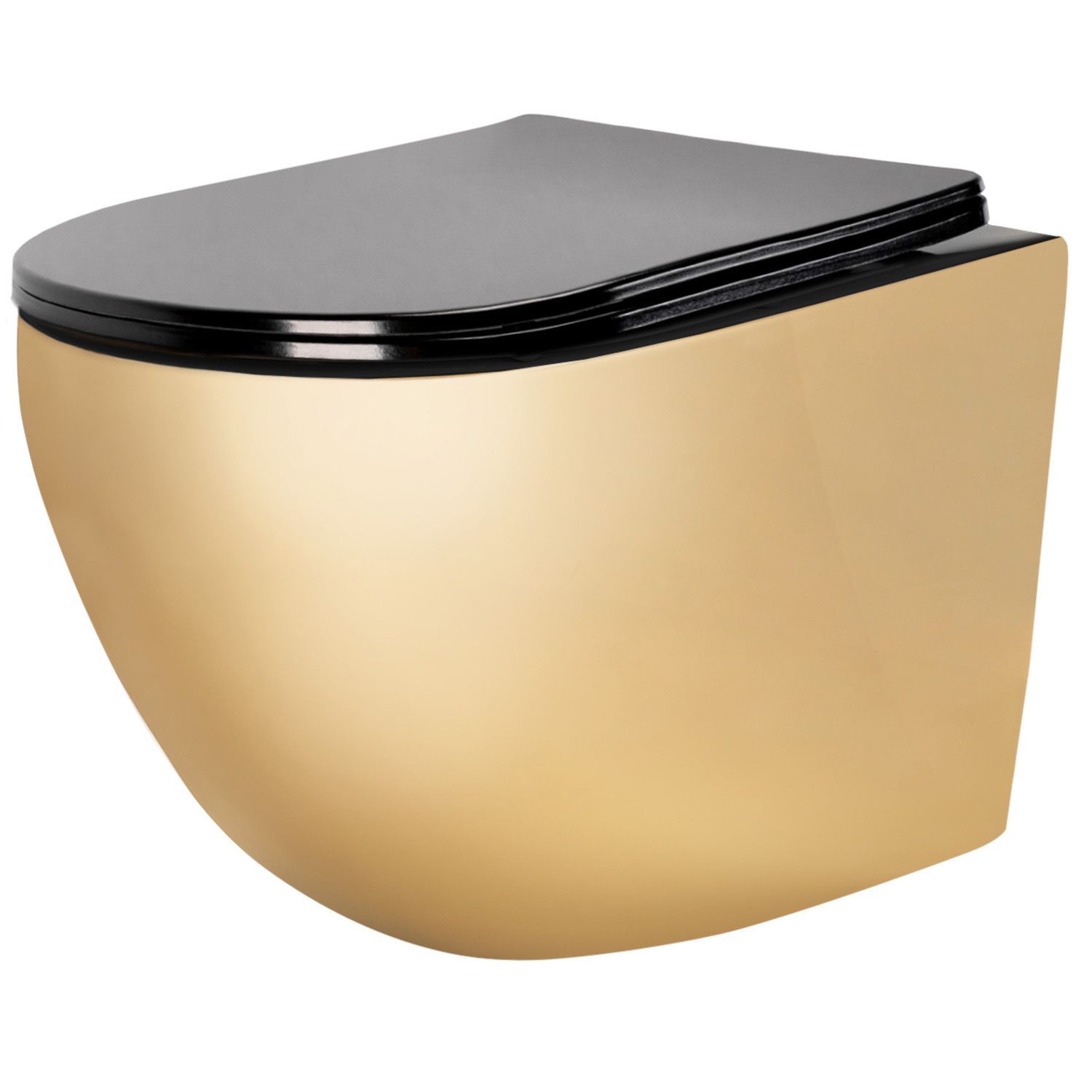 Levně Závěsná WC mísa REA Carlo Mini Flat Gold/Black