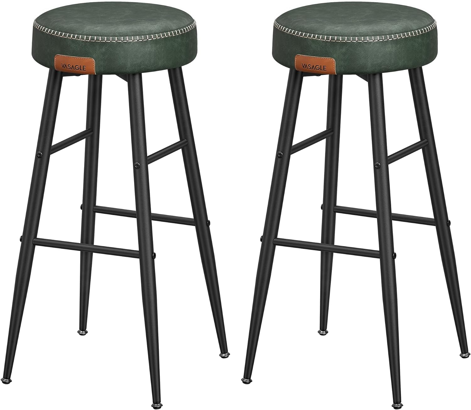 Zelené barové stoličky, sada 2 kusů