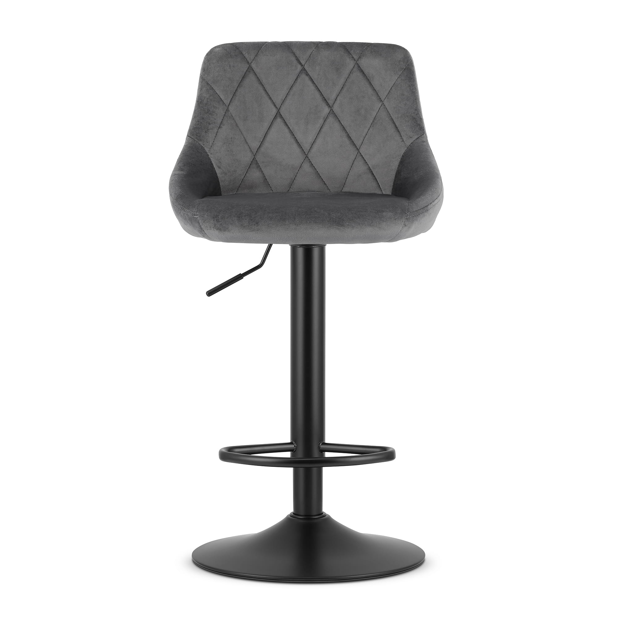 Levně Barová židle KAST - aksamit šedý / základna černá