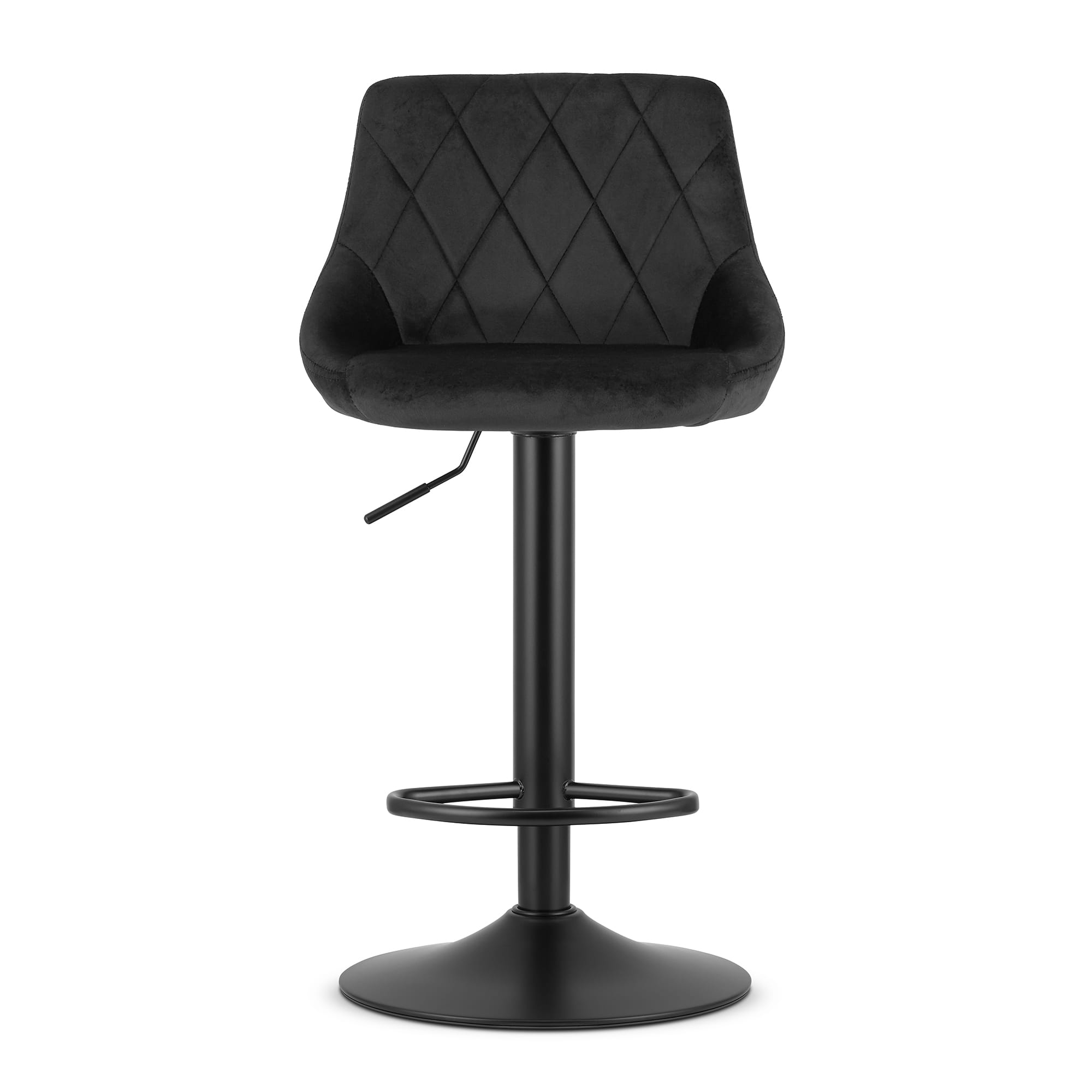 Levně Barová židle KAST - aksamit černý / základna černá