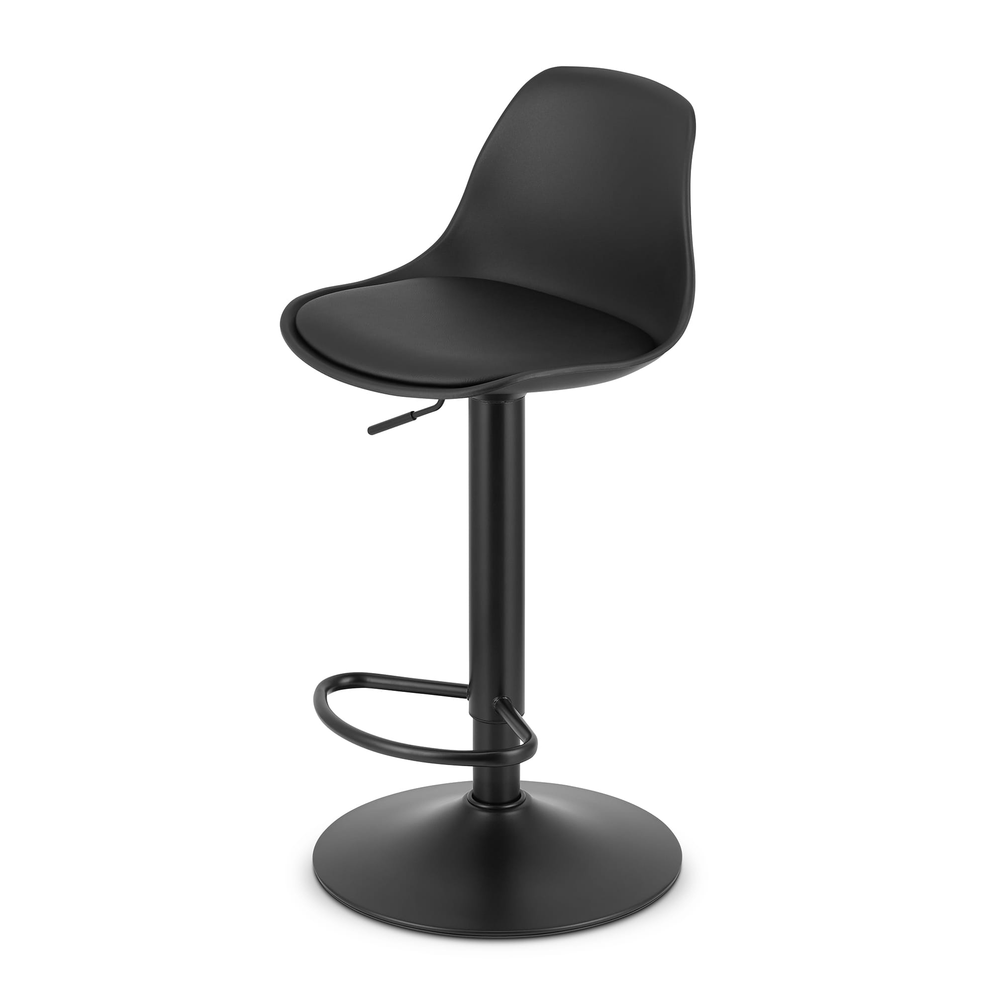 Levně Barová židle HOGA - černý / základna černá