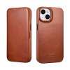 Pouzdro iPhone 14 Curved Edge Oil Wax Real Leather Folio Case s Magsafe 6 1 palce hnedé 1 removebg preview