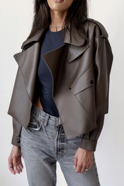 Sofi Leather Jacket - CHOCOLATE