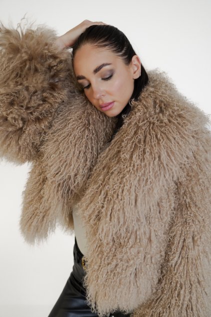 Mongolian Coat Dramatic 55 - LATTE