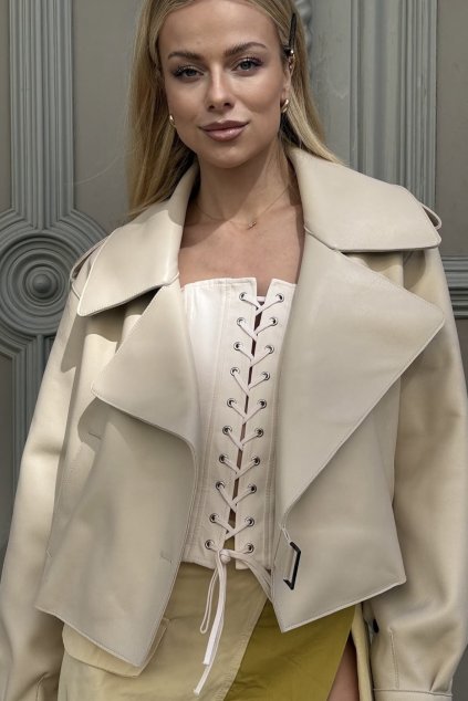 Kožená bunda Sofi II - BUTTERCREAM