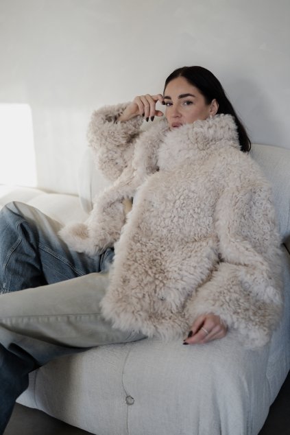 Tigrado Shearling Jacket Anna - CREAM
